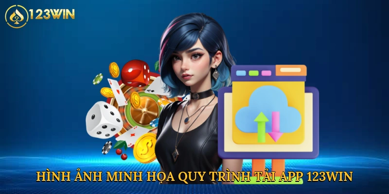 Hình ảnh minh họa quy trình tải app 123win